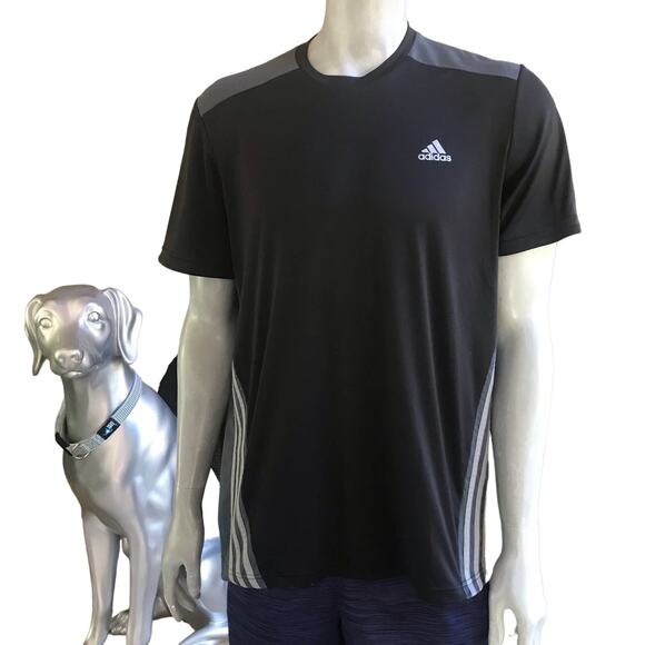 Adidas Climacool Black Gray Short Sleeve Athletic Shirt Men’s Size XL - Picture 1 of 6